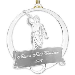 Personalized Clear Acrylic LDS Moroni Mission Field Ornaments